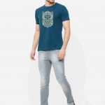 God Mask Tribal Blue T-Shirt