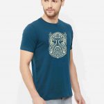 God Mask Tribal Blue T-Shirt