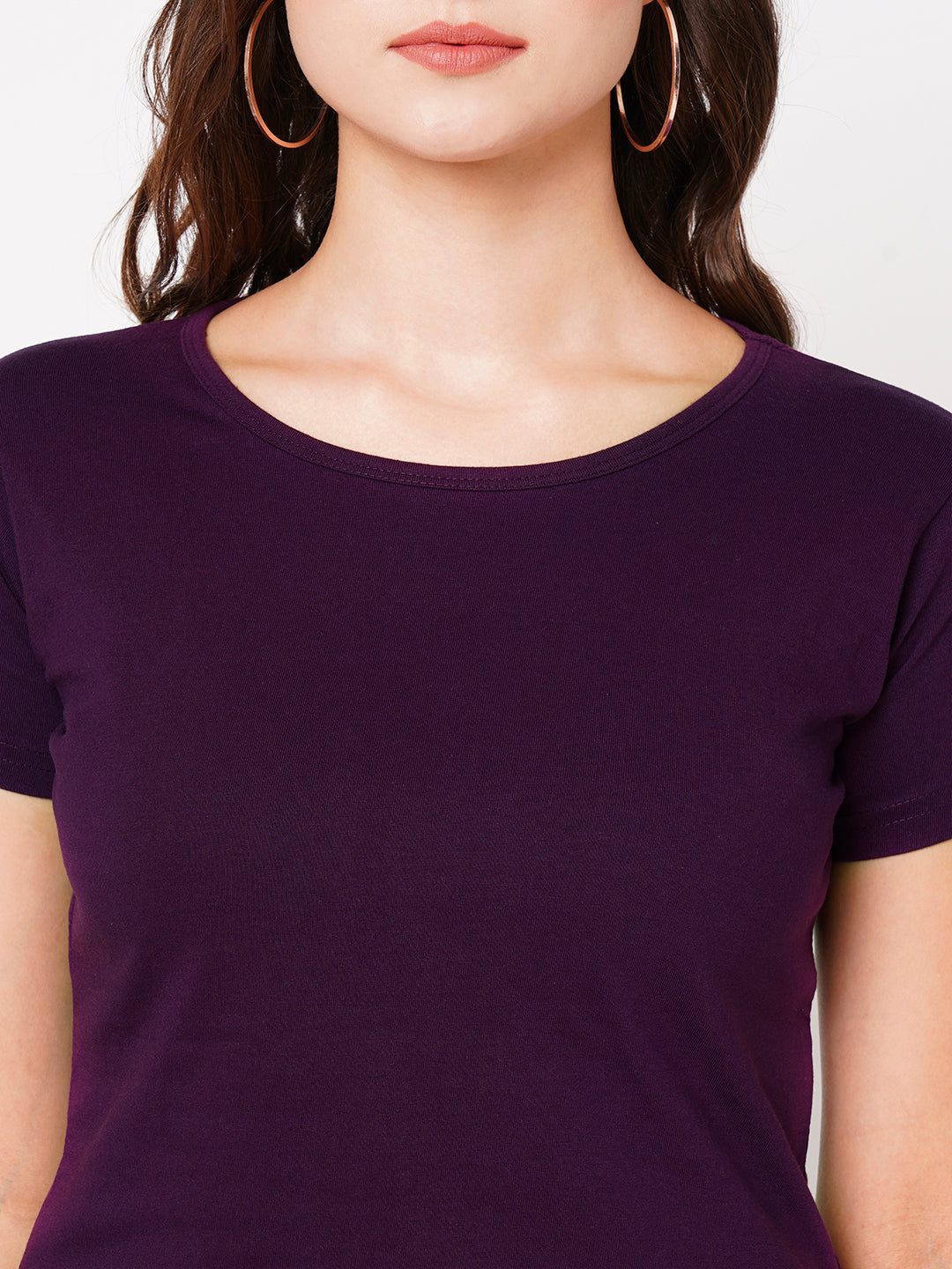 Crop Top: Solid Eggplant Purple