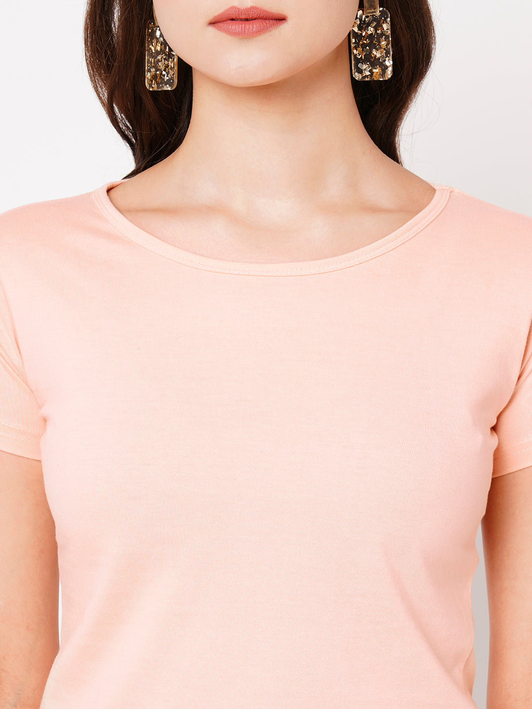 Crop Top: Solid Peach