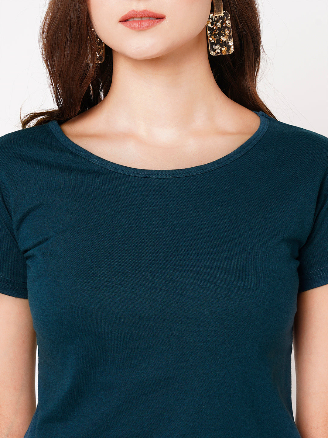 Crop Top: Solid Deep Sea Blue