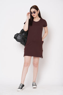 Chocolate Cotton T-Shirt Dress