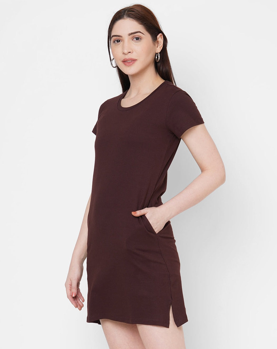 Chocolate Cotton T-Shirt Dress