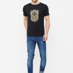 God Mask Tribal Black T-Shirt