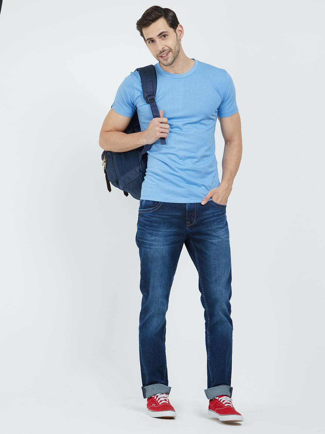 Basic Cyan Blue T-Shirt