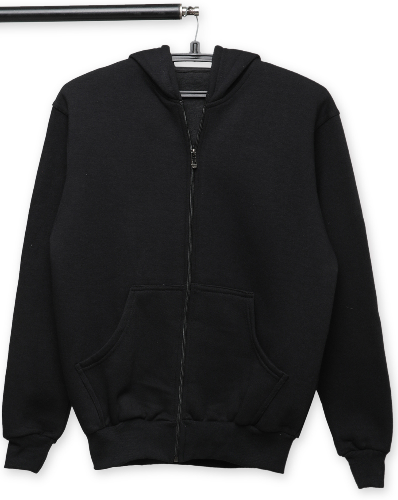 Black Premium Hoodie With Zipper
