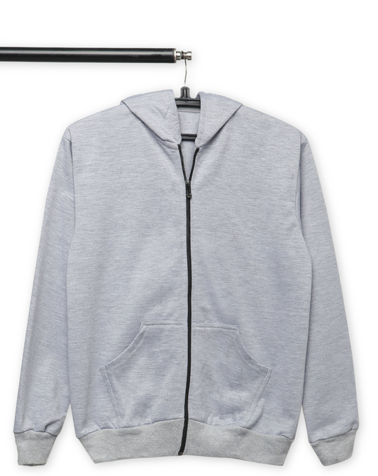 Grey Premium Hoodie With Zipper